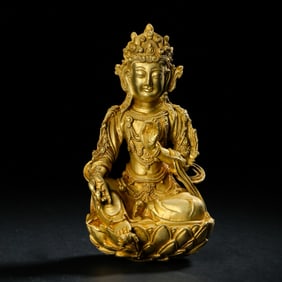 Pure gold seated Buddha statue from the Liao Dynasty, China