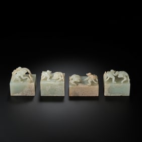 A set of Chinese Han Dynasty jade seals