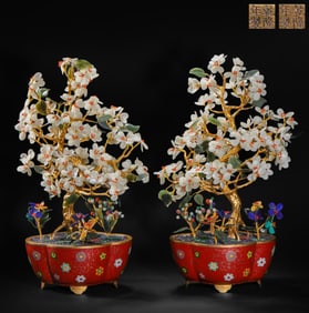A pair of Duobao bonsai from the Qianlong period of the Qing Dynasty, China