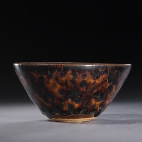 Tortoiseshell glaze bowl from Jizhou kiln in Southern Song Dynasty, China