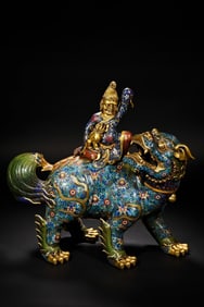 Cloisonné enamel painted auspicious beasts during the Qianlong period of the Qing Dynasty in China