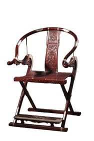Chinese Qing Dynasty Rosewood Chair with Dragon and Longevity Design