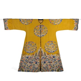 Chinese Qing Dynasty silk dragon robe