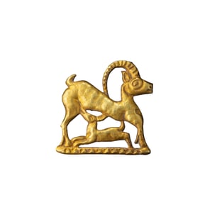 Scythian Ibex Motif Gold Plaque â€“ Ancient Nomadic Steppe Art, 8g