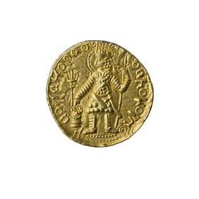 KUSHAN EMPIRE Vasudeva I, Gold Coin Dinar [Ø2.2cm, 8gram]