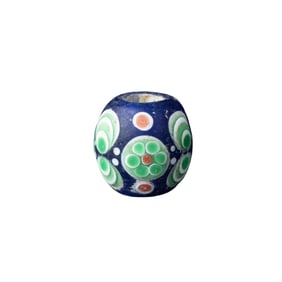 Chinese Western Zhou Dynasty Millefiori with Polychrome Dot Design Pattern Glass Bead [2.4 x 2.5cm,