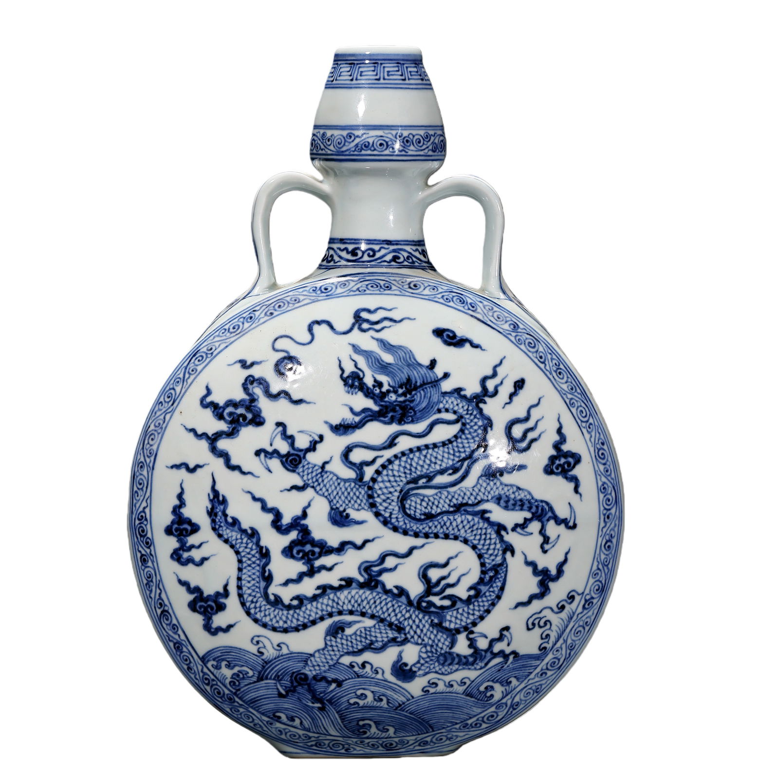 Chinese Yuan Dynasty Blue and White Dragon Pattern Double-Handled Gourd Vase (1 of 10)