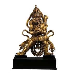 Chinese Ming Dynasty Gilt Bronze Standing Buddha Statue