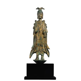 Gilt Bronze Standing Buddha Statue from the Northern Wei Dynasty in China