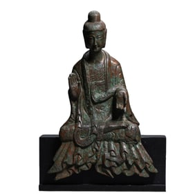 Bronze seated Buddha statue from the Northern Wei Dynasty in China