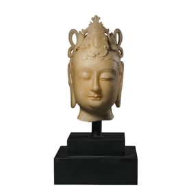 Chinese Tang Dynasty white marble Buddha head