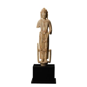 Standing White Marble Buddha Statue from the Tang Dynasty in China