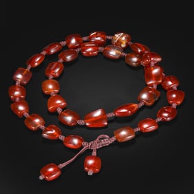 Red agate necklace from the Warring States period in China