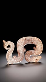 Jade dragon pendant with cloud pattern from the Warring States period of China