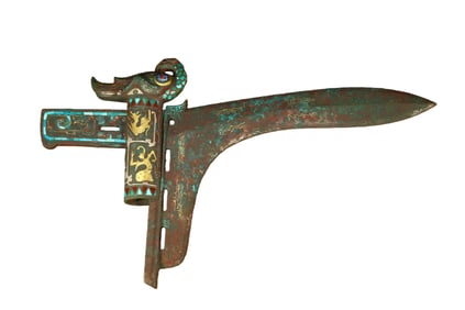 Gold and silver inlaid daggers from the Warring States period in China