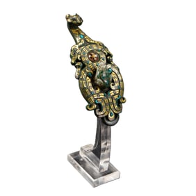 Gold and silver inlaid belt hooks from the Warring States period in China