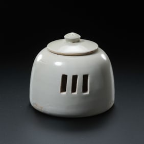 White porcelain incense burner with lid from Gongxian kiln, Tang Dynasty, China
