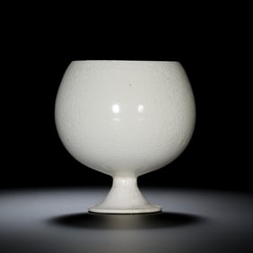 White porcelain stem cup from Gongxian kiln, Tang Dynasty, China