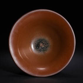Southern Song Dynasty Jian Kiln Persimmon-Red Glazed Flared Bowl