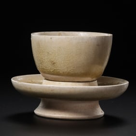 A set of celadon cups and saucers from the Xiangzhou kiln of the Sui Dynasty in China