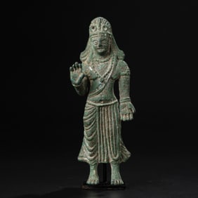 Gandhara Bronze Standing Bodhisattva Figure Statue [5.4 x 14.8cm, 211gram]