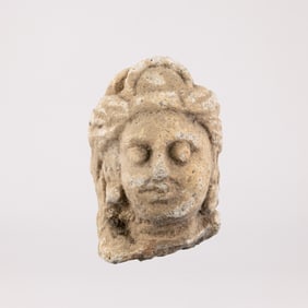 Gandhara Stucco Head Sculpture Fragment [3.3 x 5.1 cm, 120gram]