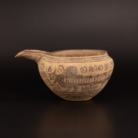 Indus Valley Terracotta Painted With Bull Motif Bowl Ca.3000-2000 BC [12.7 x 6cm, 123gram]