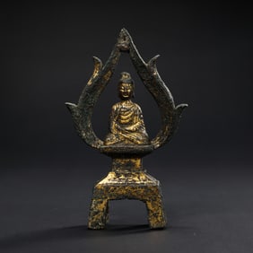 Gilt Bronze Seated Buddha Statue from the Northern Wei Dynasty in China