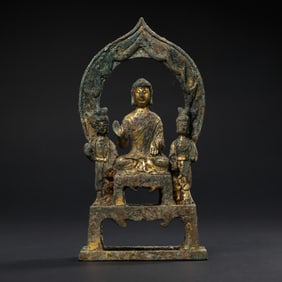 Gilt Bronze Seated Buddha Statue from the Northern Wei Dynasty in China