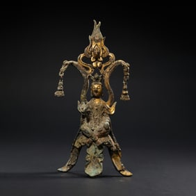 Gilt Bronze Seated Buddha Statue from the Northern Wei Dynasty in China