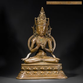 Chinese Qing Dynasty Alloy Bronze Seated Buddha Statue