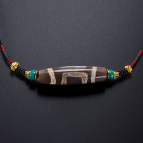 Pure Dzi Bead Necklace from the Tang Dynasty of China