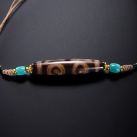 Pure Dzi Bead Necklace from the Tang Dynasty of China