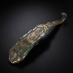 Gold and silver inlaid belt hooks from the Warring States period in China