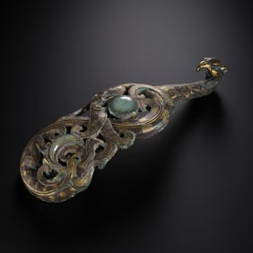 Gold and silver inlaid belt hooks from the Warring States period in China