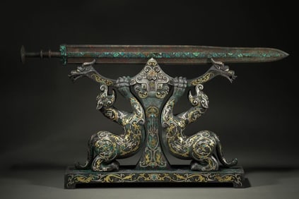 Gold and silver inlaid sword from the Warring States period in China