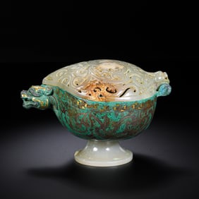 Incense burner inlaid with gold, silver and jade from the Warring States period of China