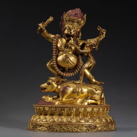 Gilt Bronze Standing Buddha Statue from the Yongzheng Period of the Qing Dynasty, China