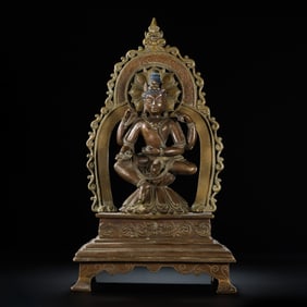 Chinese Ming Dynasty Alloy Bronze Seated Buddha Statue
