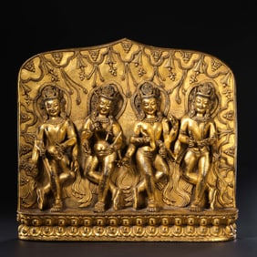Gilt Bronze Buddhist Plaque from the Qianlong Period of the Qing Dynasty, China