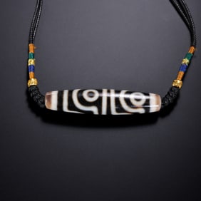 Pure Dzi Bead Necklace from the Tang Dynasty of China