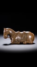 A pair of Chinese Han Dynasty jade horses