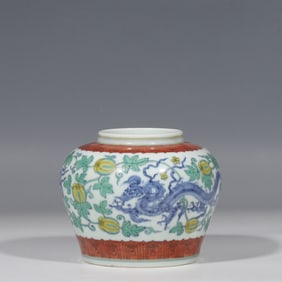 Doucai Dragon Pattern Jar from the Chenghua Period of the Ming Dynasty, China