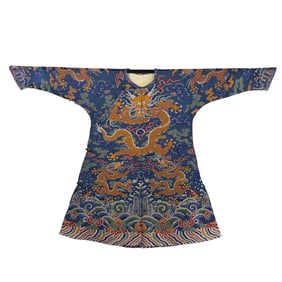 Chinese Qing Dynasty silk dragon robe