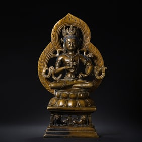 Chinese Ming Dynasty Alloy Bronze Seated Buddha Statue