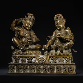 Seated Buddha statue made of alloy bronze during the Qianlong period of the Qing Dynasty in China