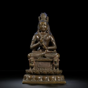 Chinese Ming Dynasty Alloy Bronze Seated Buddha Statue