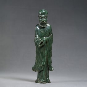Standing Figure Made of Hetian Jade from the Qing Dynasty, China