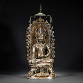 Chinese Ming Dynasty Alloy Bronze Seated Buddha Statue