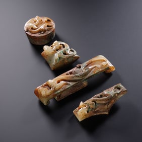 A set of Chinese Han Dynasty jade sword ornaments